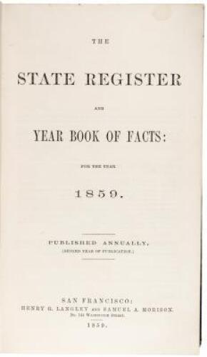 The State Register and Year Book of Facts: For the Year 1859.