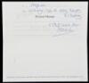 Autograph Note, signed, on Harrod's Gift Voucher folder