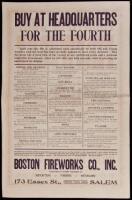 Fourth of July Fireworks - Massachusetts broadside