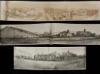 Three panoramic photographs of Netta Mill in Picher, Oklahoma - plus two smaller photographs of miners