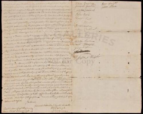 Letter written and signed by citizens of Coxakie, NY to Governor John Jay, complaining about a neighbor who is illegally running a tavern