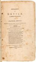 Discourses on Davila. A Series of Papers on Political History. Written in the Year 1790, and Published in The Gazette of the United States. By an American Citizen