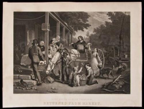 Home Scene - With Presents. Returned from Market - mezzotint from a painting by John L. Krimmel