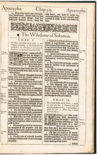 Fragment from the first edition, second issue of the King James Bible, the great "She" Bible of 1613