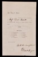 Invitation from future Gen. Beauregard and others to a Ball at the US Military Academy