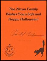 The Nixon Family Wishes You a Safe and Happy Halloween! - signed greeting card