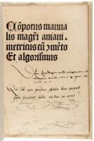 Copotus Manualis Magri Aniani metricus cu [cum sybol] meto et Algorismus