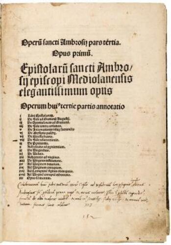 Operu(m) sancti Ambrosii pars tertia