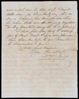 Autograph Letter Signed regarding the death of San Francisco Forty-Niner Gabriel B. Post