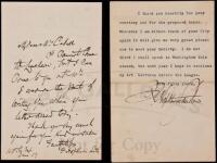 Autograph Letter, signed, and, Typed Letter, signed from the author to a friend