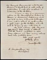 Autograph letter, signed