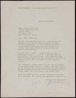 Typed Letter, signed, to photographer Editta Sherman