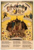 Color lithographed poster in Russian, "Religion and Woman"