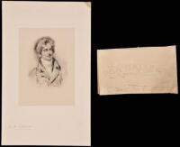 Address portion of envelope, signed by Drury Lane actor Robert William Elliston