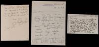 Two autograph, letters signed - plus one post card from Thornton Wilder to Oscar MacPherson