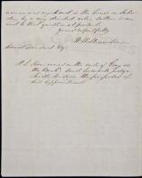 Autograph Letter Signed from Pennsylvania State Senator commenting on an a bill that was struck down regarding married women's rights