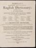 Barclay's Complete and universal English dictionary: Including not only, 1. An explanation of difficult words and technical terms, in all faculties and professions...But also, 2. A pronouncing dictionary...3. The origin of each word; with its different me