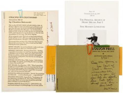 Archive of articles, announcements, newsclippings, promotional items, and other material relating to Henry Miller