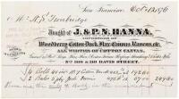 Printed and handwritten business receipt from San Francisco’s First Black Printer and Artist