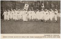 "Negro Nurses march in great Red Cross Parade on Fifth Avenue, New York" - Original photographic postcard of Black Red Cross Nurses marching in N.Y. World War I parade