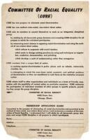 Committee of Racial Equality (CORE) - early membership leaflet/application