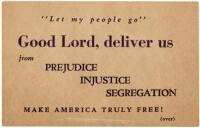 "Personal Poster of Prayer and Protest" - small two-sided card or "personal poster" published for the National Deliverance Day of Prayer on March 28, 1956