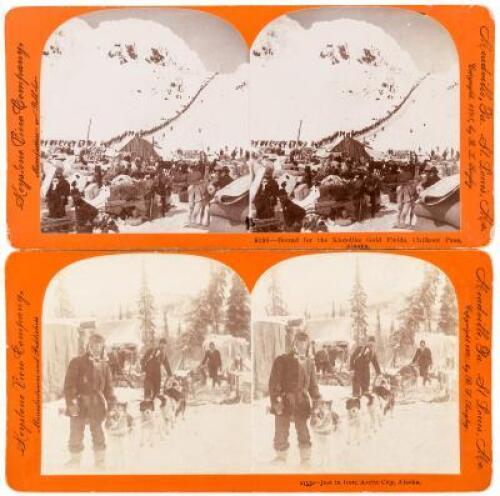 Two stereoviews of the Alaska Gold Rush