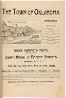 The town of Oklahoma... Under mammoth tents, (125 by 200 feet,) South Broad and Emmett streets, Newark, N.J., June 2d, 3d, 4th, 5th, 6th, and 7th, 1890. Admission to see the town, 25 cents. Children, under 12 years, 15 cents ...