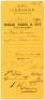 Commission envelope from Wells, Fargo & Co.'s Express, filled out in ink, transmitting $5 in coin