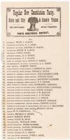 Regular New Constitution Party. State and City & County Ticket. City and County of San Francisco. Tenth Senatorial District - rare 1879 political ticket