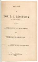 Speech of Hon. D.C. Broderick of California, Against the Admission of Kansas Under the Lecompton Constitution