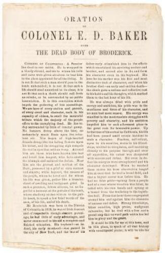 Oration of Colonel E.D. Baker Over the Dead Body of Broderick