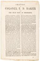 Oration of Colonel E.D. Baker Over the Dead Body of Broderick