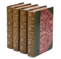 Four finely bound volumes of the travel & exploration - with a tipped-in inscription from the author