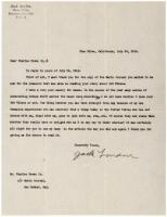 Typed Letter Signed from Jack London to Charles Brown, Jr.