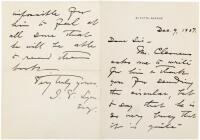 Autograph Letter, signed, from Mark Twain's secretary thanking the recipient for sending a book to Mr. Clemens