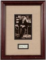 Mark Twain autograph, framed with a photograph