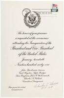 Inauguration invitation signed by PT109 crew member Charles A. Harris