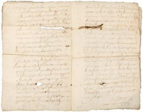 1755 French language marriage document of La Pointe Coupee