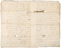 1755 French language marriage document of La Pointe Coupee