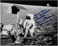 Signed lunar photograph of astronaut Alan Bean