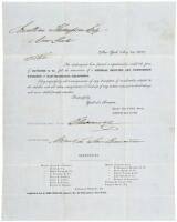 Printed and handwritten letter Signed - 1850 New York merchants and a San Francisco Vigilance Committee legend