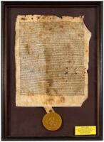 Facsimile printing of the Magna Carta (Great Charter of English Liberties), 1215