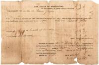 Printed warrant for the arrest of Gideon Sleeper to answer a plea of Breach of Covenant regarding the sale of a Negro Slave