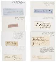 Signatures of 14 Union soldiers, politicians, and others in the Civil War, including two Medal of Honor Recipients, mounted on cards