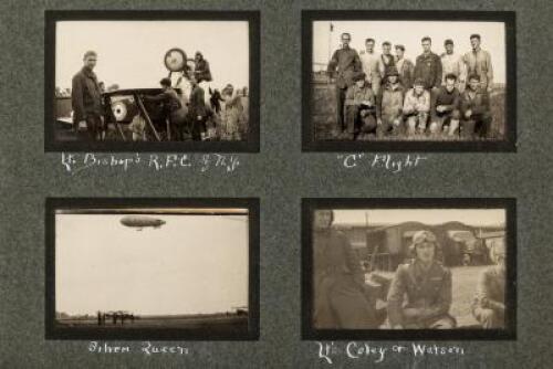 Two albums with 191 snapshot photographs of WWI planes and related scenes, compiled by an aviator