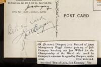 Postcard signed by Jack Dempsey