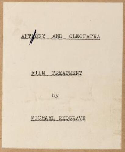 Typescript Film Treatment for Antony and Cleopatra