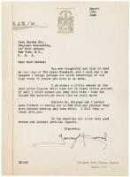 Two typed letters signed plus one typed letter signed by Solange Karsh, all addressed to Bush Barnum