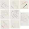 Lot of seven signed napkins and one signed note, from Air Force One